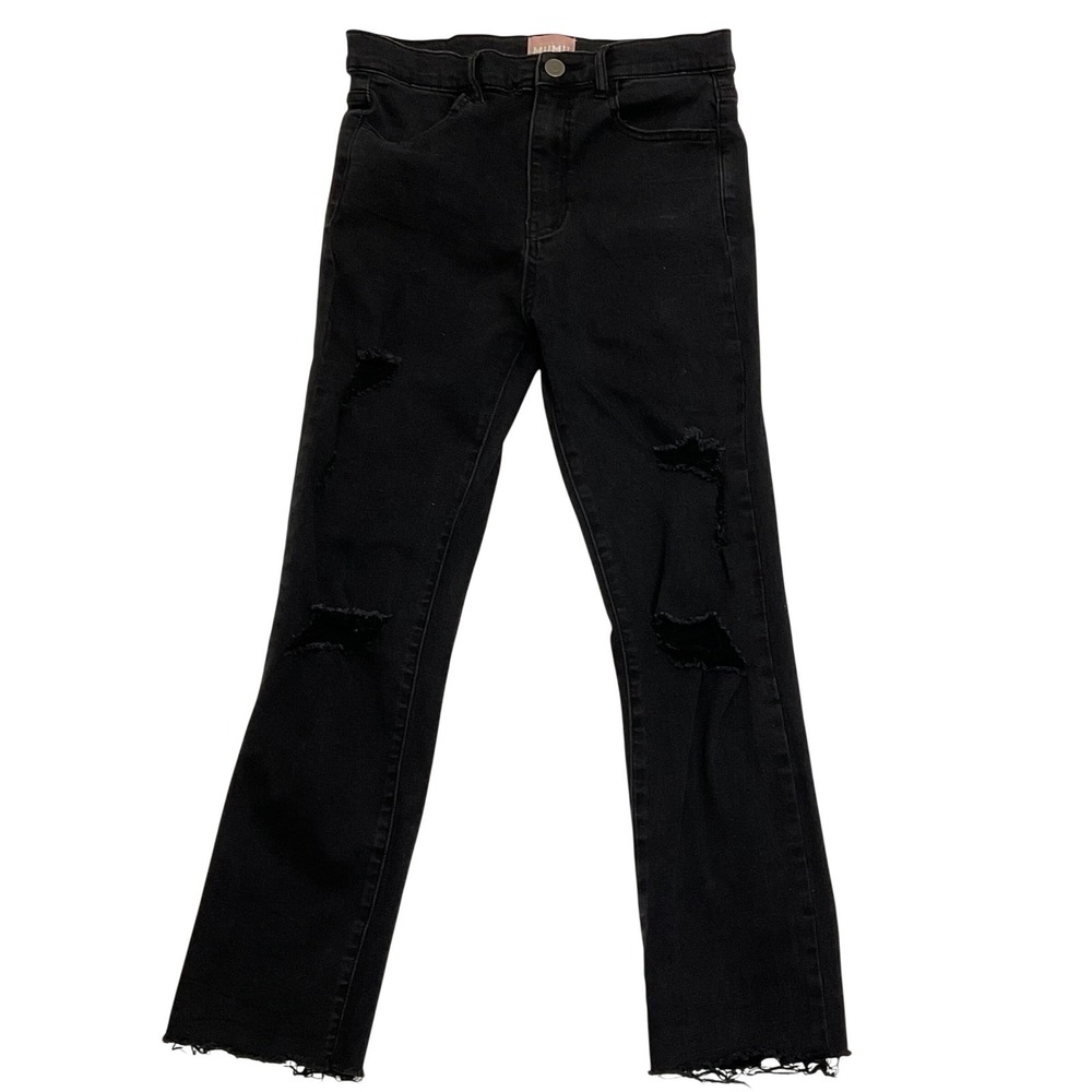 Show me your MUMU women's jeans Soho zip skinnies vintage black destructed 28 6